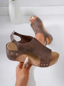 Women's Wide-Band Thick Sole Sandals, Outdoor Casual Fashion Summer Pool Party Shoes, Comfortable Waterproof Walking Sneakers