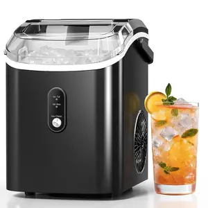 Xbeauty Ice Maker, Eco Portable Counter Ice Maker - 9 Ice Cubes in 6 Minutes, 33 lbs Daily Output, with Ice Bag, Scoop and Basket, for Kitchen, Office, Bar, Party, Black