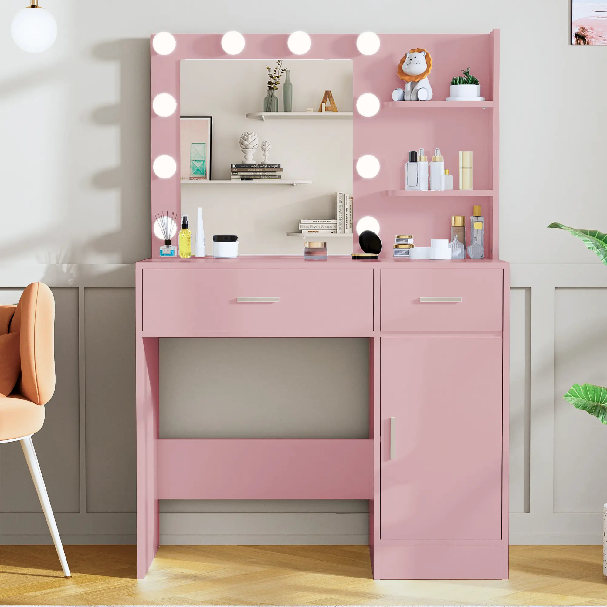 Vanity With Lights - Pink