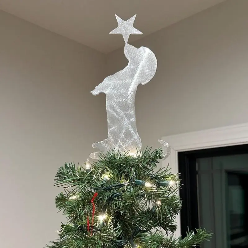 Dachshund Dog Christmas Tree Topper, Unique Topper, Handmade Metal Dog Art, Holiday Decoration for Home, Festive Decoration, Christmas Ornaments, Decorative Ornaments, Room Decor Ornament, Perfect Gift for Dog Lovers, Style Ornament