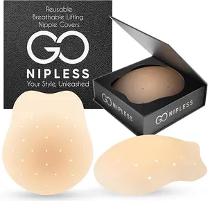 GoNipless Lifting Nipple Covers - Reusable Silicone Pasties for Backless Dresses (Sizes A-D)