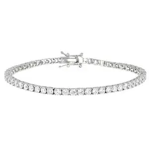 JTV White Cubic Zirconia Rhodium Over Brass Bracelet 9.58ctw