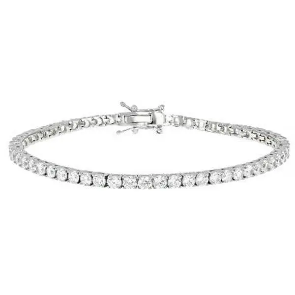 JTV White Cubic Zirconia Rhodium Over Brass Bracelet 9.58ctw