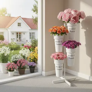 Modern Iron Flower Display Stand Four Barrel Plant Holder For Home Wedding Decor valentine gifts