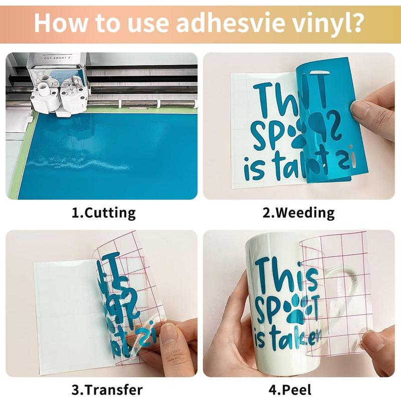 Permanent , Self Adhesive for Cricut 12" x 12", 25 Sheets for Decor, Logo, Banners, Window Graphics, Machine Permanent , Self Adhesive for Cricut 12" x 12", 25 Sheets for Decor, Logo, Banners, Window Graphics, Machine