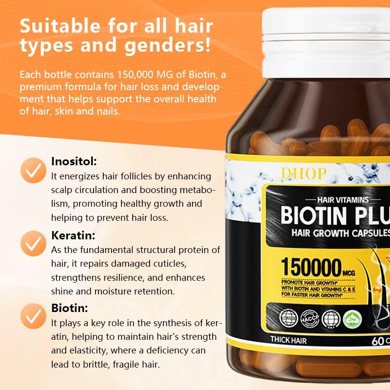 Hair Growth|With Biotin Inositol Folic AcidKeratin|Promotes Healthy Hair Regrowth & Prevents Breakage Healthcare Nail Healthcare Fitness Supplement Vitamin Bathroom Collagen Dietary Edible Dietary Edible Beauty Colagen