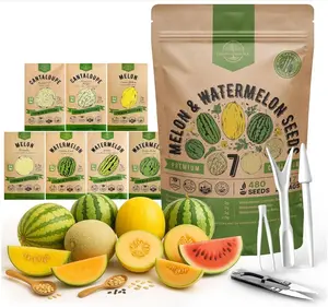Organo Republic 7 Melon & Watermelon Seeds Variety Pack 480+ Non-GMO Heirloom Fruit Seeds for Planting Fruits in Individual Seed Packets, Home Garden Seeds for Hydroponic, Indoor & Outdoors Gardening