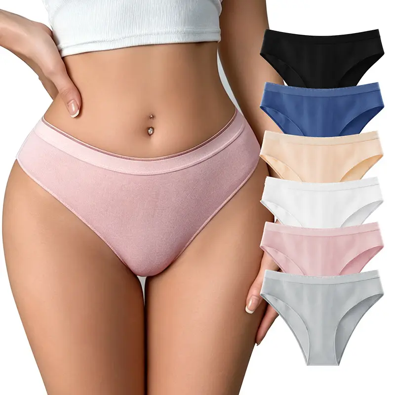 Super Category 6PCS Cotton Hipster Panties for Women Sweet Ladies Full Coverage Stretch Bikinis Comfortable Bridal Briefs S-XL Womenswear High Elastic