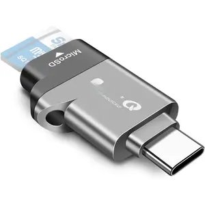 C356 Type-C MicroSD Card Reader with USB 3.0 Super Speed Technology, Supports MicroSDXC, MicroSDHC, and MicroSD for Window,  OS X and Andriod (Midnight Grey)