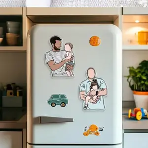 Personalized Dad Photo Magnet, Faceless Portrait Fridge Magnet, Custom Portrait From Photo Magnet, Father's Day Gift For Husband, father's day gift, father's day gift ideas, gift for dad, gift for dad birthday