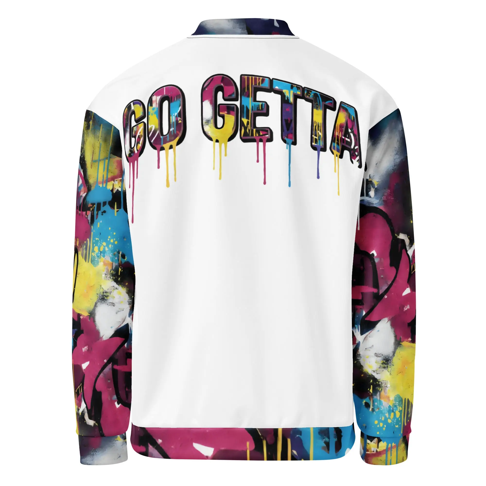 GO GETTA Graffiti Drip Bomber Jacket Unisex