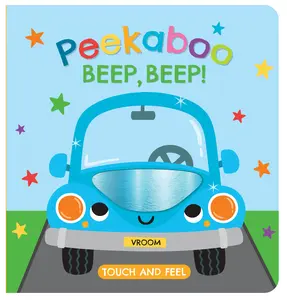 Touch and Feel Peekaboo Beep Beep Board Book - Interactive Reading Book for Infants and Toddlers