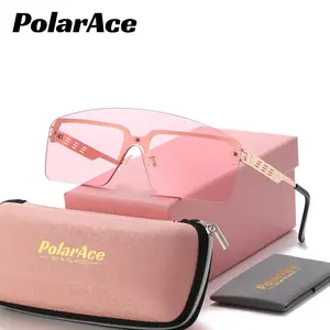 PolarAce Unisex Semi-frameless One-piece Metal Unique Fashionable Premium Sunglasses UV400
