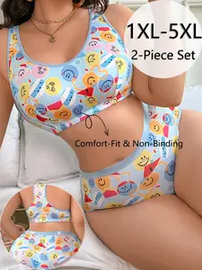 Plus Size Women's Lingerie Underwear SO CUTE It's Illegal?! 😍 Cartoon Print + Stretchy AF! #BodyPositivity