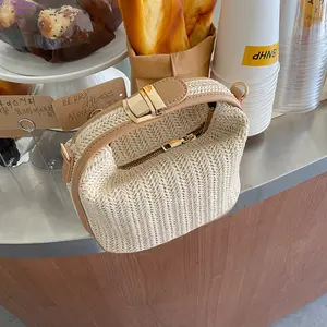 Women's 2026 New Summer Straw Woven Crossbody Bag - Korea Dongdaemun INS Style, Top Handle & Shoulder Purse, Lightweight Breathable Small Beach Bag for Vacation, Daily Use,summervibes