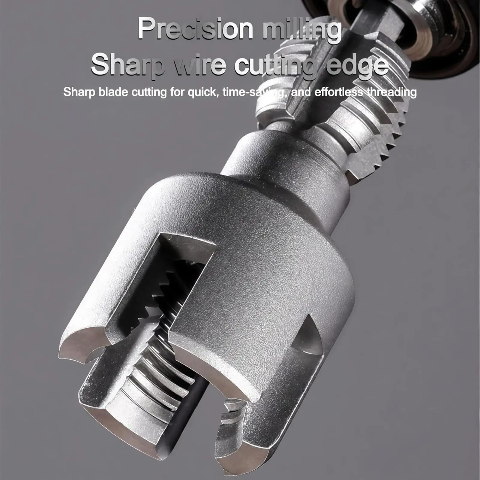 Integrated Internal & External Pipe Threading Tool, Hand Tools, Electric Drill Compatible Pvc Pipe Threader Kit, 1/2" and 3/4'' Internal External Rethreading Maker (Upgrade, 1/2"+3/4")