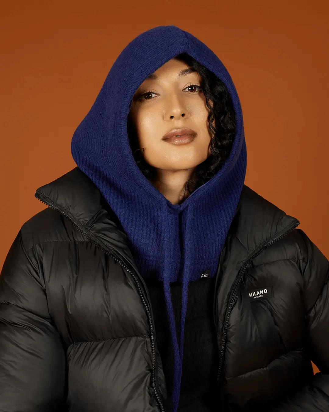 Navy Satin Lined Snood