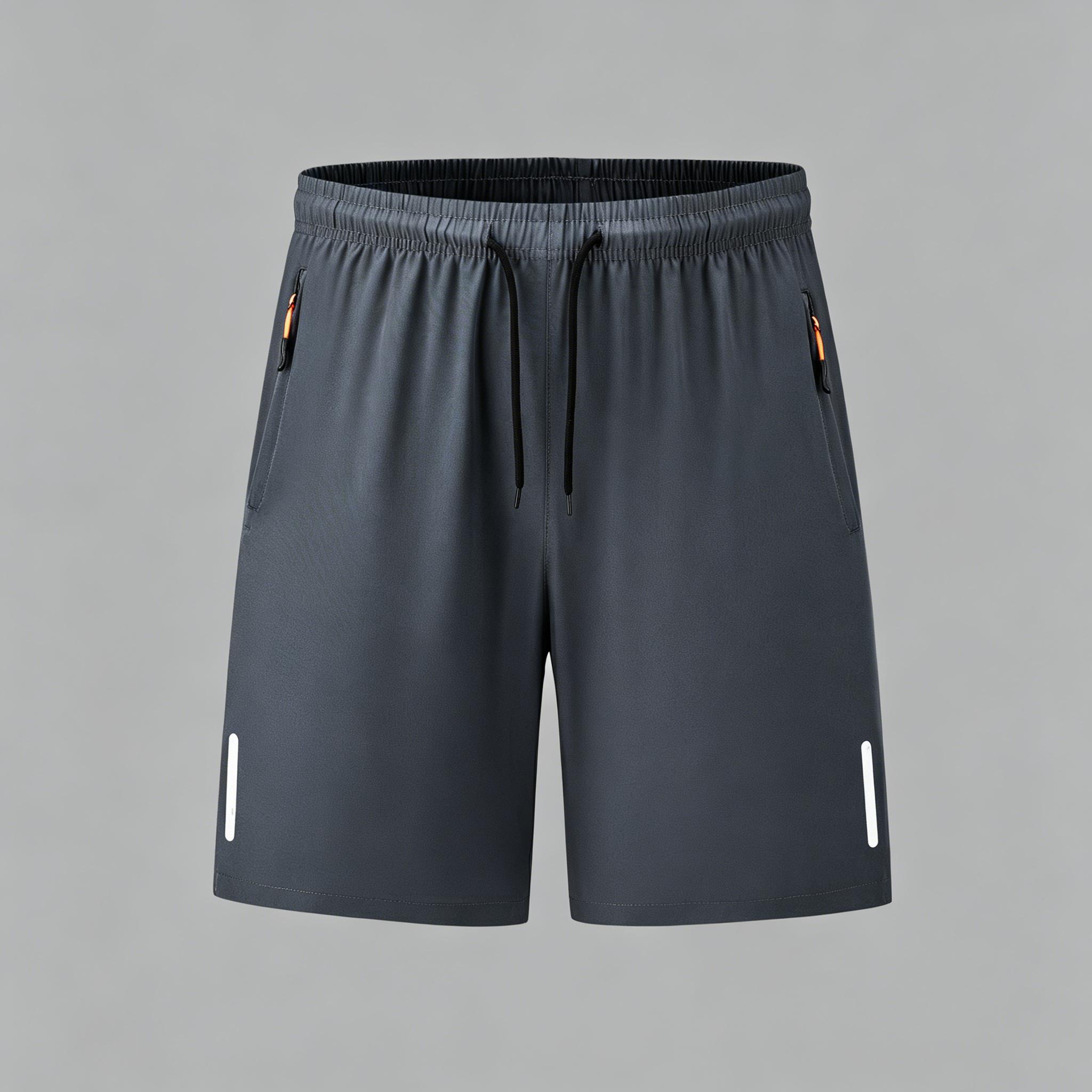 Men’s casual shorts—loose, comfortable, and breathable athletic shorts with reflective stripes on both sides of the legs. Available in multiple colors and suitable for all seasons; ideal for outdoor sports and fitness activities.