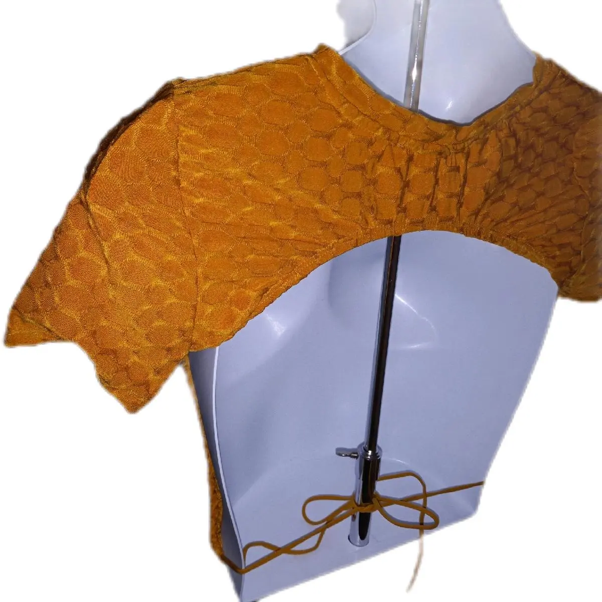 Back Out Top - Casual Backless Blouse with Textured Design and Adjustable Tie for Women