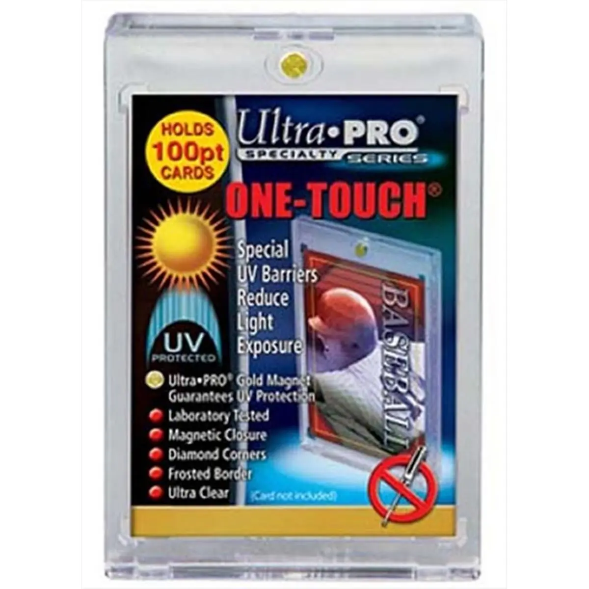 Ultra PRO 212 MAIN 1-Touch Gold Magnet Toploader Cards, 25pcs Lab Tested 100-Point Protective Sports Collectibles Accessory, Plastic 2x3x1 in UV-Protection Sleeves, Magnetic
