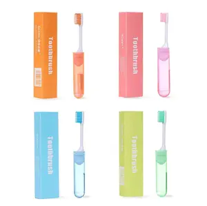 TIKA 4-Piece Portable Folding Travel Toothbrush Set with Case - Ideal for Camping and Travel