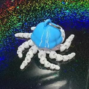 3D Printed Pop Top Octopus Fidget Keychain for Backpacks Purses Bags and Lanyards Accessories