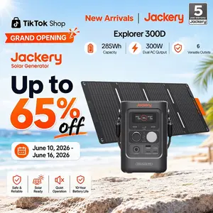 [Opening Ceremony]  Jackery Explorer 300D Portable Power Station With 40W Solar Panel , 285Wh LiFePO4 Battery , 300W Output with Multi-Device Charging, Fast Recharge, Compact Power Solution for Outdoor & Emergency Use