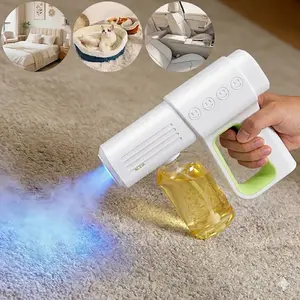 Cordless Nano Blue Light Sanitizing Spray Gun – Portable Electric Atomizer for Pet Odor Removal, Car Interior Disinfection, Home & Office Air Purification – High-Pressure Rechargeable Mist Sprayer (Safe & Efficient)