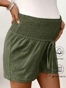 DAISY x Maternity Leisure Solid Color Drawstring Waist Shorts