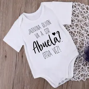 Pregnancy Announcement Newborn Bodysuit Baby Clothes Adivina Quien Va A Ser AbuPregnancy Announcement Newborn Bodysuit Baby Clothes - Guess Who's Going to Be Grandma Again Infant Jumpsuits, New Grandma Gifts ela Otra Vez Infant Jumpsuits New Grandma Gifts