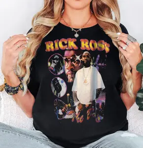 Rick Ross Rapper The Boss Shirt Retro Graphic T-Shirt for Everyday Wear