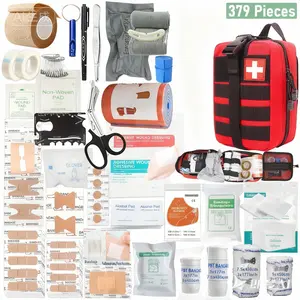 379 PCS Outdoor First Aid Kit, Portable Emergency Bag, Emergency Supplies and Accessories for Multi-purpose Use Healthcare