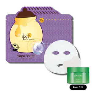 Papa Recipe Bombee Pore Ampoule Honey Mask (10 Sheets, 0.88 oz each) - Korean Face Sheet Masks for Pore Care, Sebum Control & Hydrating with Hyaluronic Acid