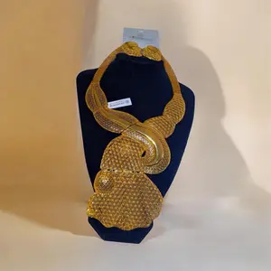 Golden Star 2 Grams Gold Plated sword Necklace Sets with Elegant Tassel Design for Women's Fashion