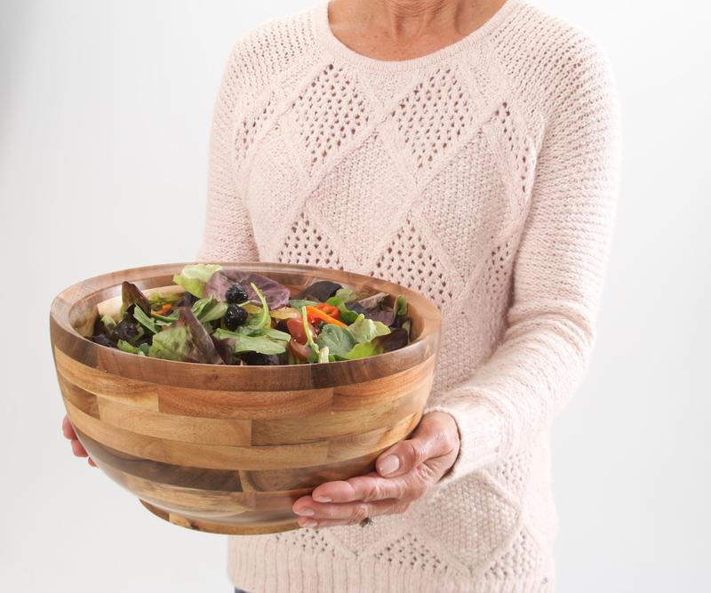 Premium Thick Acacia Wood Salad And Serving Bowl