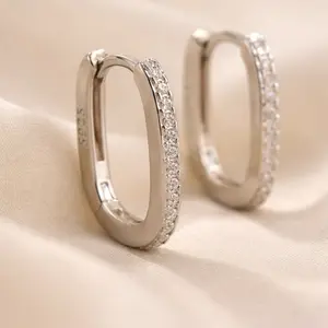 Elegant 925 Sterling Silver Rectangular Earring for Infants and adults