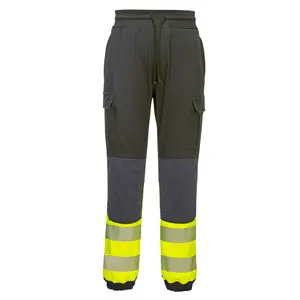Portwest KX341 Men's Hi Vis Work Joggers - Class 1 Workwear Uniforms, Menswear, Pocket & Utilitarian Uniforms - Stretch Fabric, Reinforced Knees (Sizes S,M,L,XL,2XL,3XL)