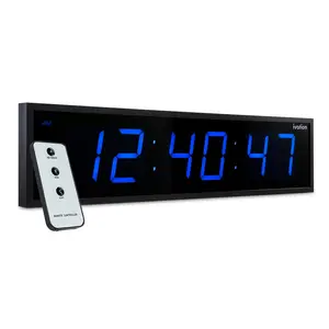 Ivation Huge Large Big Oversized Digital LED Clock - Shelf or Wall Mount (36 Inch - Blue) | 6-Level Brightness, Mounting Holes & Hardware