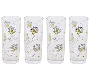 Temp-tations Special Edition Set of (4) 14oz Straight Walled Glass Tumblers