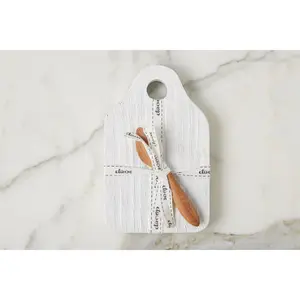 Mini Appetizer Board with Spreader, Small, White