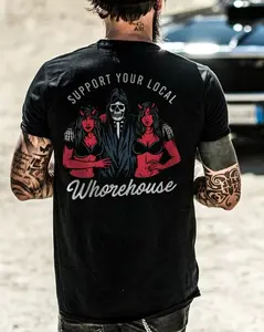 Support Your Local Whorehouse T-shirt - Naughty Clothes Men Cotton Menswear
