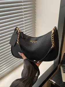 Women's Vintage Shoulder Bag, Adjustable Strap, Zipper Closure, Hemp Material, Elegant Crossbody/shoulder Bag for All Seasons