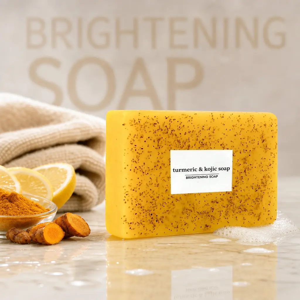 【I Always Use It】Lemon Turmeric Kojic Acid Brightening Soap, Dark Spot Remover, Body Care Cleanser for Smooth Skin