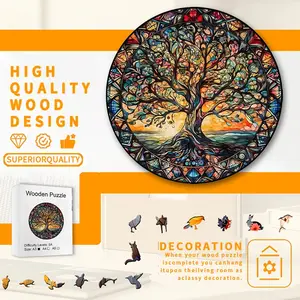New Colorful Tree of Life Boxed Puzzle, Challenging Puzzle, High-Difficulty Challenge, Suitable for Company Gatherings, Family Gatherings, Fun Activity