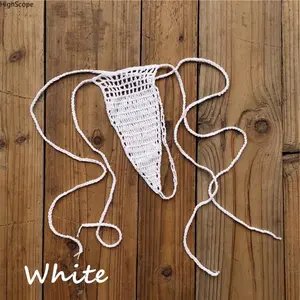 Crochet Lace-Up Bikini Bottom | Triangle Cotton Bathing Suit Bottom for Beach Summer