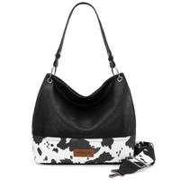 With Strap-Cow Print Black