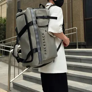 [Large Capacity Waterproof Duffel Bag] Large Capacity Sports Duffel Bag With Separate Wet/Dry Compartments, Shoe Storage, And Hidden Shoulder Strap - Waterproof Nylon, Yellow, Zip Closure, Travel Bag, Side Pockets