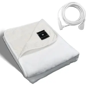 Grounding Blanket  Earth Connected Throw  Fiber Grounded Blanket for Bed Sofa Chair with 15ft Cord (60"x80",White)