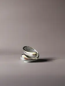 Silver Wrap Adjustable Ring Plated Tarnish Resistant High-Polish Shine Band Width 4 mm Adjustable from Size 6 to 10 Perfect for Everyday Wear and Stacking