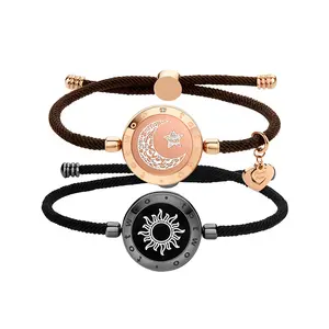 Creative gifts Totwoo Sun&Moon Two lover Long-Distance Connect Gift Smart Couple Bracelet Flash Vibration Love bracelet Functional Love Connext Gift Fory boyfriend or Girlfriend or Family Dayly wear good gifs tap it mean miss you for capul toll
